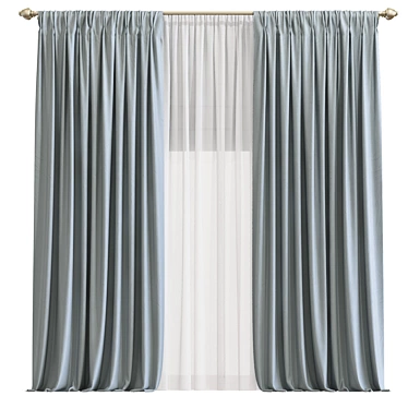 Elegant Home 966: Modern Curtains 3D model image 1 