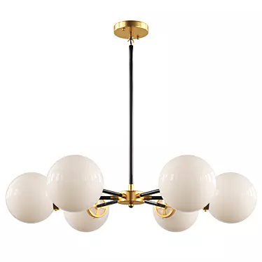 Caleb Brass Cluster Pendant - 6-Light Adjustable 3D model image 1 