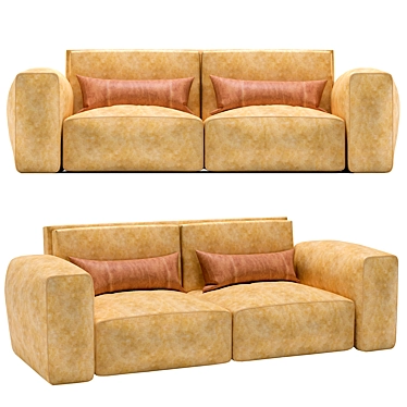 Elegant Porter Sofa: Polys 296,854, Verts 297,114 3D model image 1 