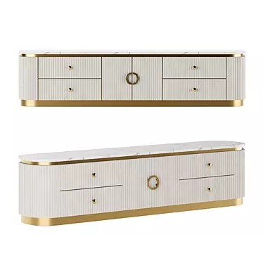 Modern White Sideboard Chest of Drawers 3D model image 1 