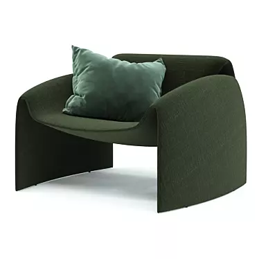 Elegant Fabric Armchair: Le Club 3D model image 1 