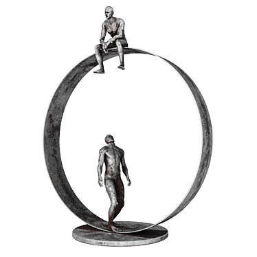 PBR Metal Sculpture: 4 Materials 3D model image 1 