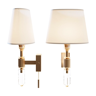 Elegant White Wall Lamp 3D model image 1 