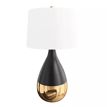 Elegant Navy and Gold Table Lamps 3D model image 1 
