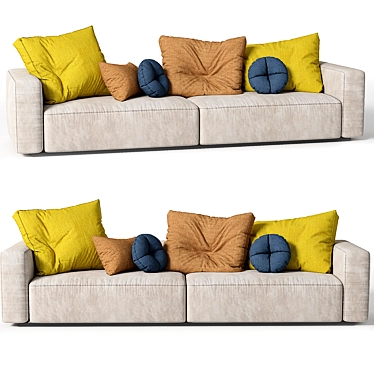 Luxurious Flexform Grandemare 2-Seat Sofa 3D model image 1 