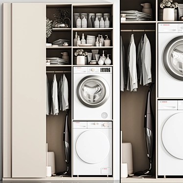 Modern Laundry Room Set 3D model image 1 