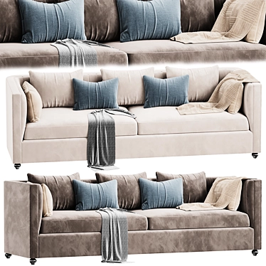 Modern Straight Sofa: Sleek and Stylish 3D model image 1 