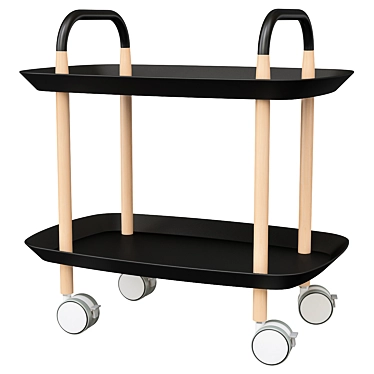 Two Tier Rolling Side Table 3D model image 1 