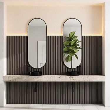 Luxury Bathroom Furniture Set 3D model image 1 