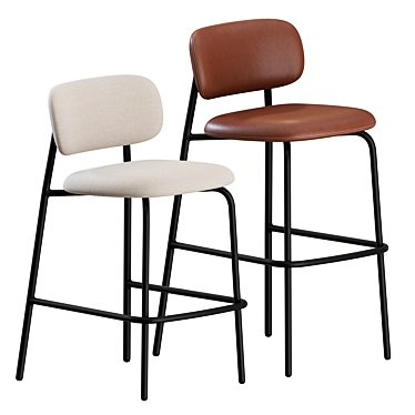 Sleek Aloa Bar & Counter Stools 3D model image 1 