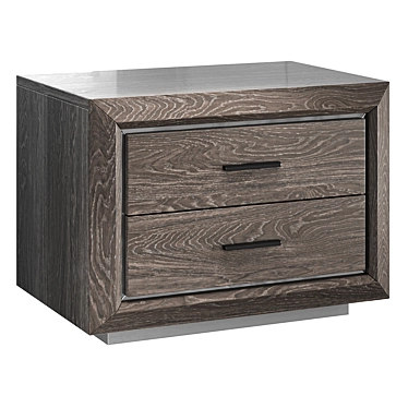 Elite Silver Bedside Cabinet: Sleek Elegance for Your Bedroom 3D model image 1 