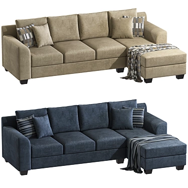 Ardsley Pewter 3-Piece Sectional 3D model image 1 