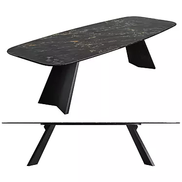 ICARO Ceramic Top Table: Sleek Design for Elegant Dining 3D model image 1 