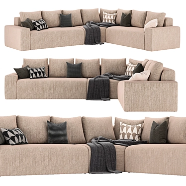 Laskasas Corner Sofa: Modern Elegance for Your Space 3D model image 1 