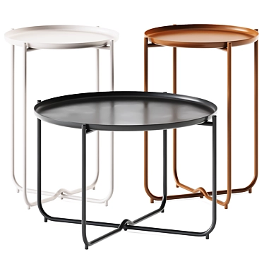 Sleek Metal Coffee Table 3D model image 1 