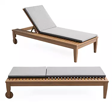 Elegant Eucalyptus Chaise Lounge 3D model image 1 