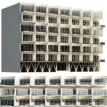 Modern Residential Building 3D Model 3D model image 1 