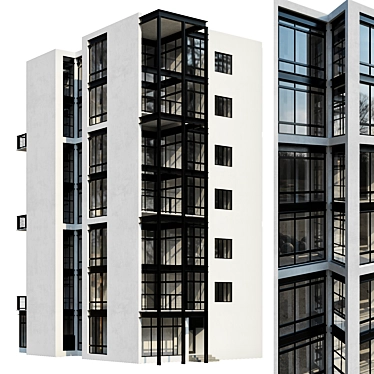 Modern Residential Building Design 3D model image 1 