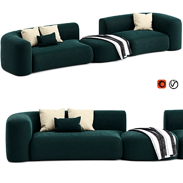 Baxter Clara: Stylish & Modular Sofa 3D model image 1 