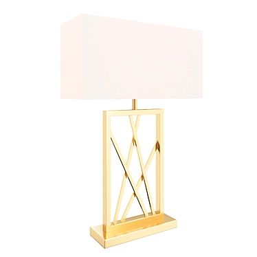 Gold Square Table Lamp: Claudia Modern, Stylish & Elegant 3D model image 1 
