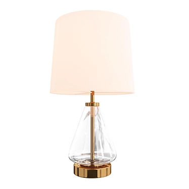 Elegant Glass and Brass Table Lamp 3D model image 1 