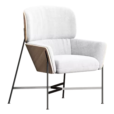CARISTO Fabric Armchair: Modern Elegance for Your Space 3D model image 1 
