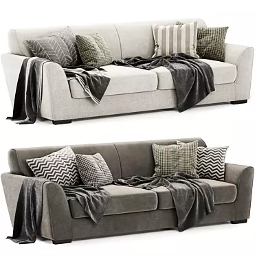Elegant Malmaison 4 Seater Sofa 3D model image 1 