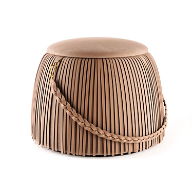 Ribbon Jetclass Pouf: Sleek, Modern Seating 3D model image 1 