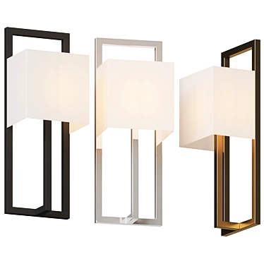 Sleek Symmetry: Linea Wall Sconce 3D model image 1 