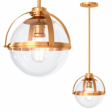 Industrial Banded Pendant Light 3D model image 1 