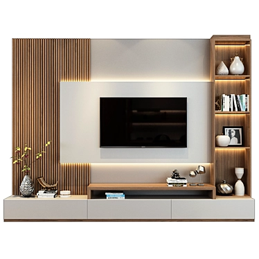 Sleek TV Wall Set 101 3D model image 1 