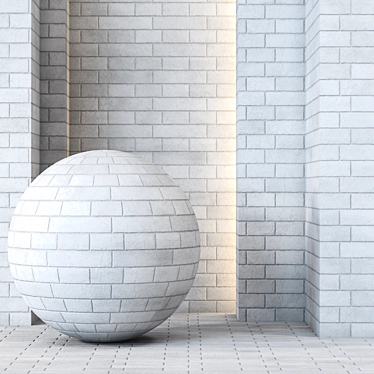 4K White Brick Textures: Diffuse, Glossiness, Roughness, Specular 3D model image 1 