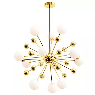 Luxury Nordic Gold Sputnik Chandelier 3D model image 1 