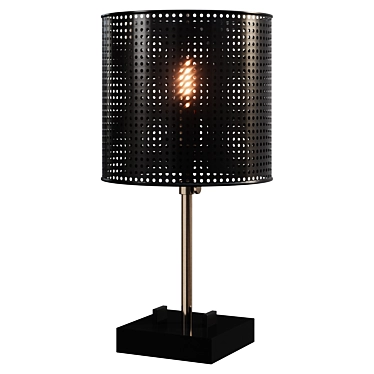 Modern Perforated Metal Table Lamp 3D model image 1 