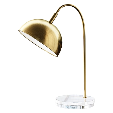 Modern Metal Glass Dome Lamp 3D model image 1 