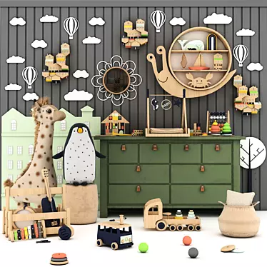 Playful Set: Toys and Furniture 3D model image 1 