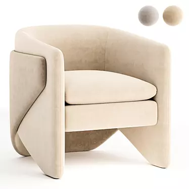 Elegant West Elm Thea Chair 3D model image 1 