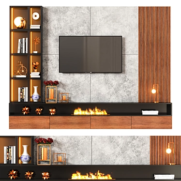 Sleek TV Wall Unit - 2015 Design 3D model image 1 