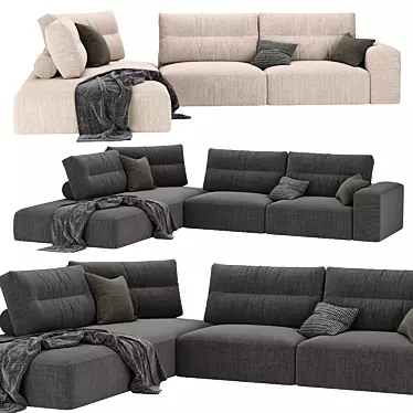 Sleek Taos Sofa: Modern Comfort 3D model image 1 