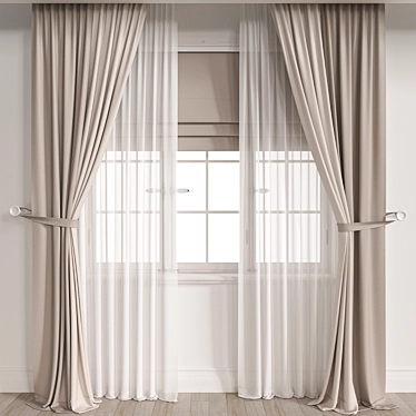 Elegant Drapery with 97048 Polys 3D model image 1 