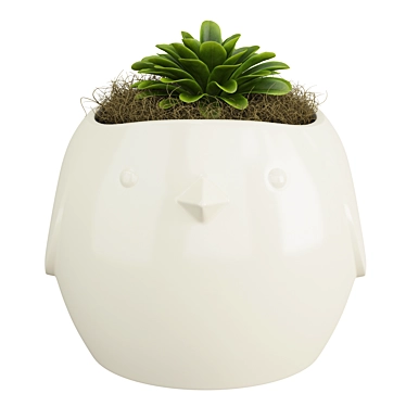 Bird Pot Plants: Beautiful Greenery in Stylish Pots 3D model image 1 