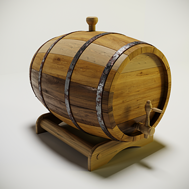 Wooden Barrel - Rustic Charm 3D model image 1 