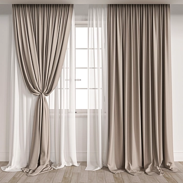 Elegant Vray Corona Curtain 3D model image 1 