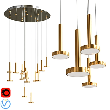 Modern Pendant Light: PIN 3D model image 1 