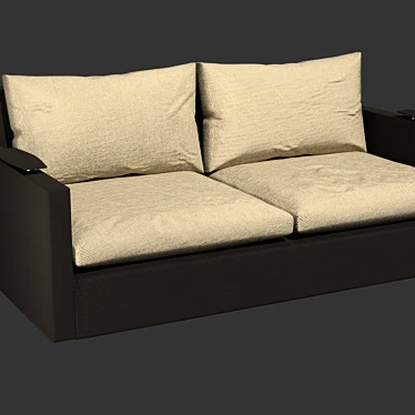 Modern Velvet Sofa 3D model image 1 