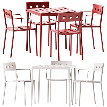 Hay Balcony Dining Set 3D model image 1 