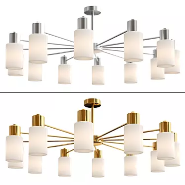 Urban Loft 12-Light Ceiling Chandelier 3D model image 1 