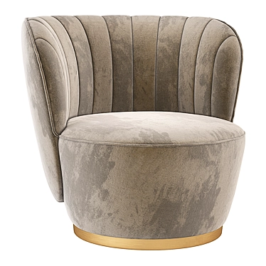 Elegant Pearl Velvet Armchair 3D model image 1 