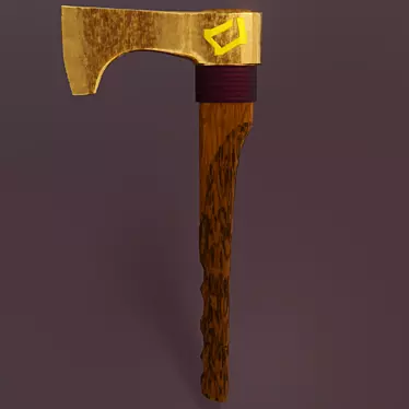 Title: Low-Poly Stylized Axe 3D model image 1 