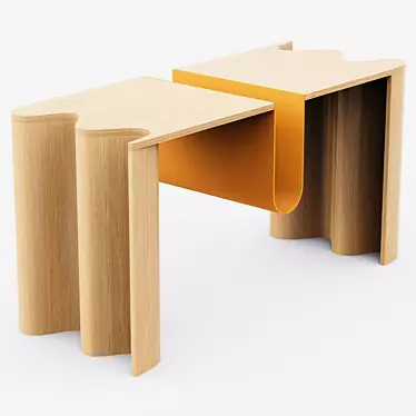 Elegant Cloth Coffee Table 3D model image 1 